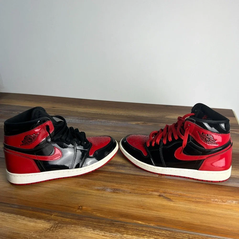 Air Jordan 1 High OG Patent Bred Men's Size 9.5 555088-063 Used No Box